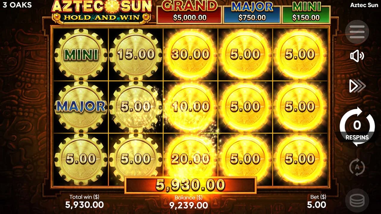 Aztec Sun Hold and Win slot by 3 Oaks – Aztec-themed Hold and Win slot