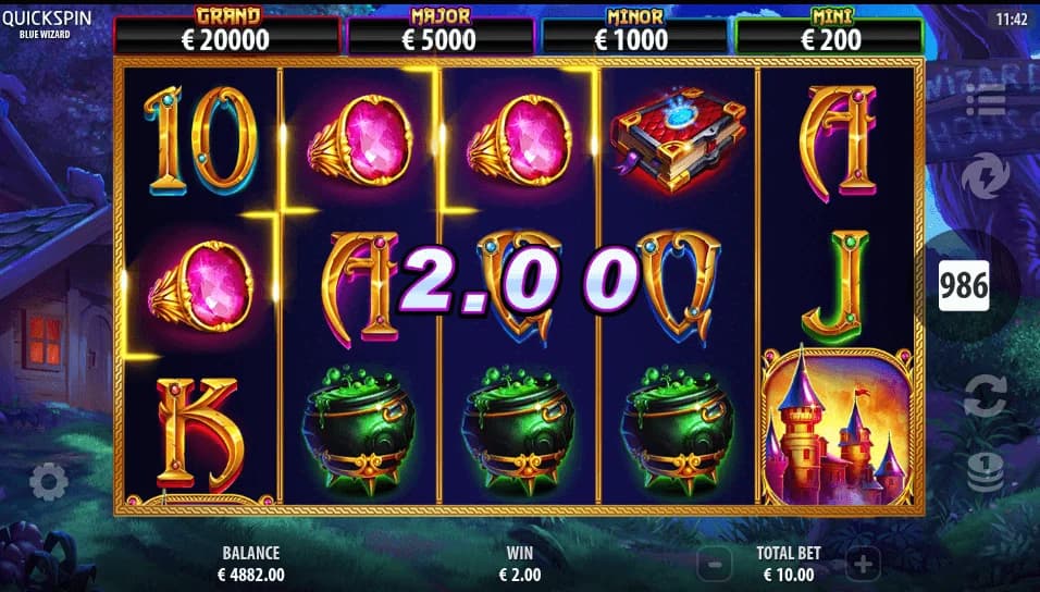 Blue Wizard slot by Rarestone Gaming – fantasy-themed Hold and Win slot