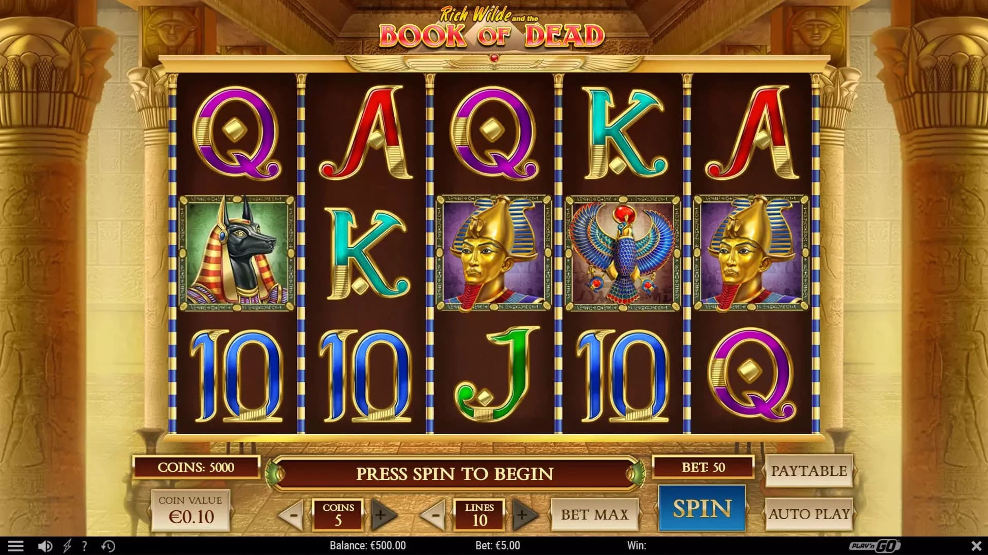 Book of Dead slot by Play'n GO – most played Egyptian adventure slot 2026