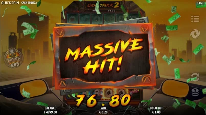 Cash Truck 2 slot by Quickspin – high-volatility Hold and Win slot