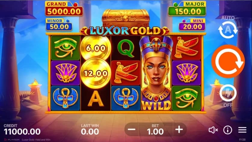Luxor Gold Hold and Win slot by Playson – Egyptian-themed Hold and Win slot