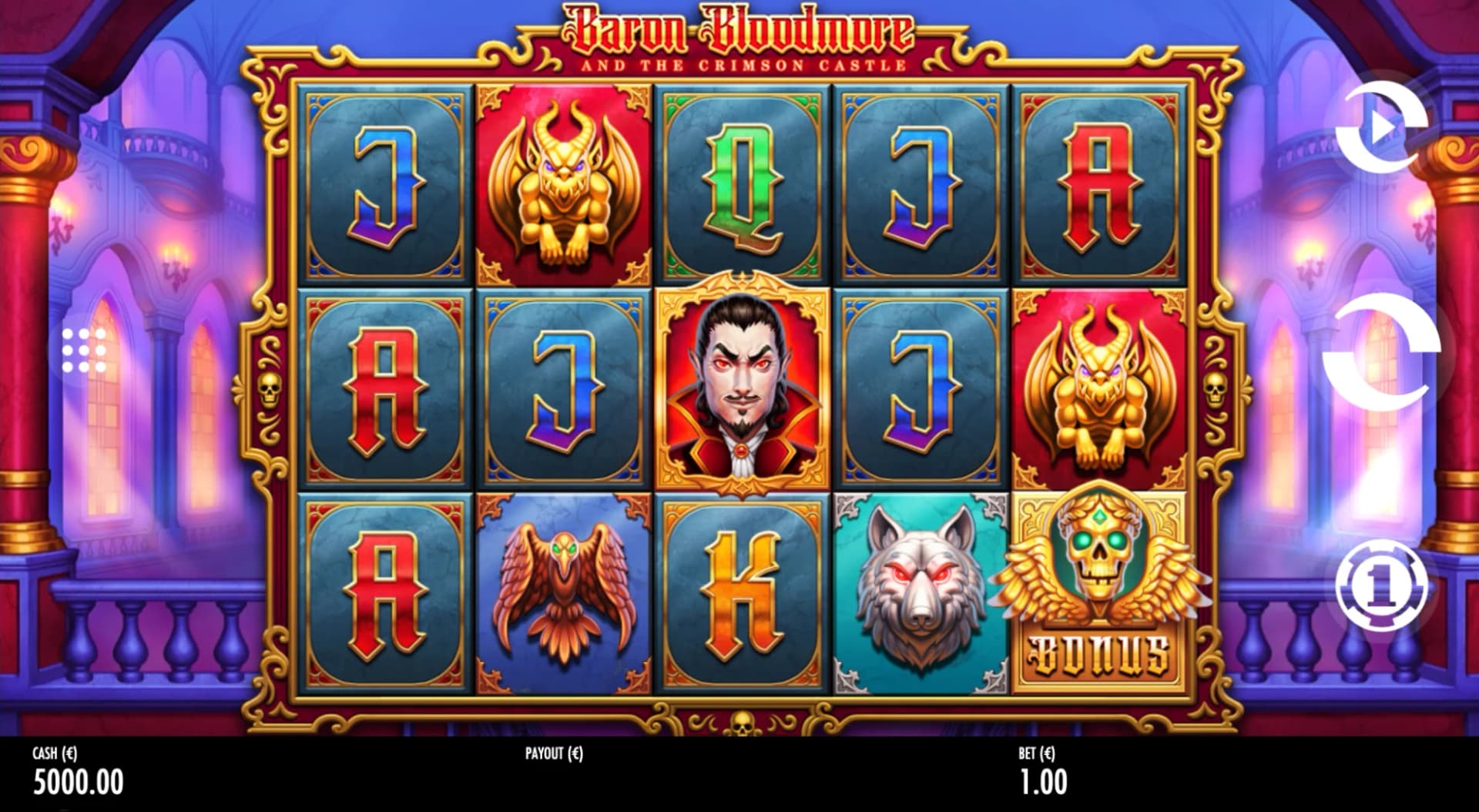 Baron Bloodmore and the Crimson Castle slot by Thunderkick, gothic vampire theme, horror slot 2026