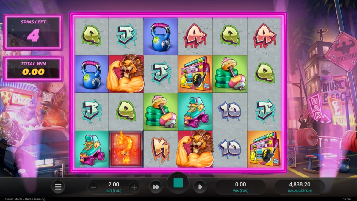 Beast Mode slot by Relax Gaming, retro Muscle Beach theme, summer slot 2026