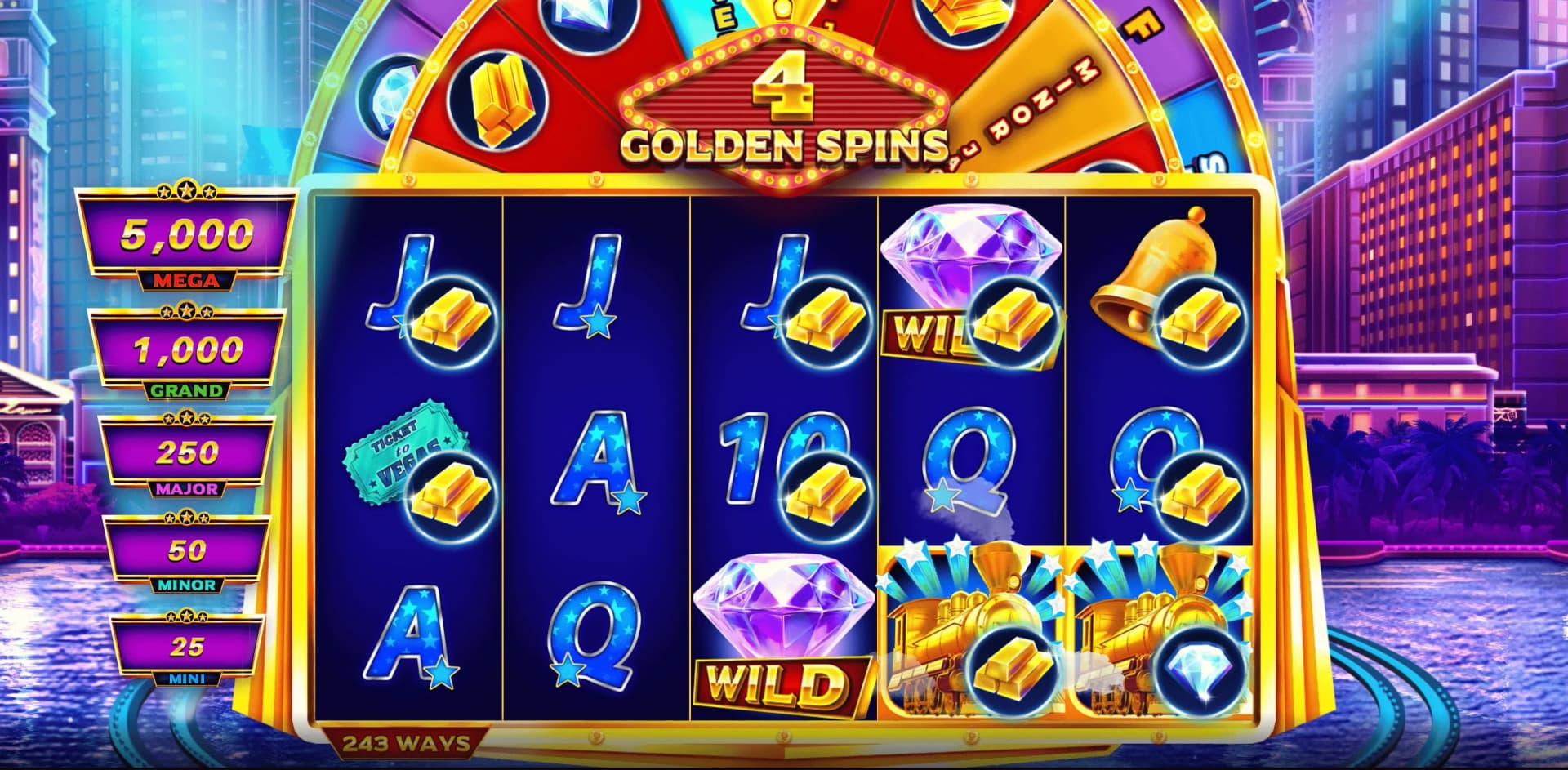 Bonus wheel offers multipliers from 25x to major upgrades