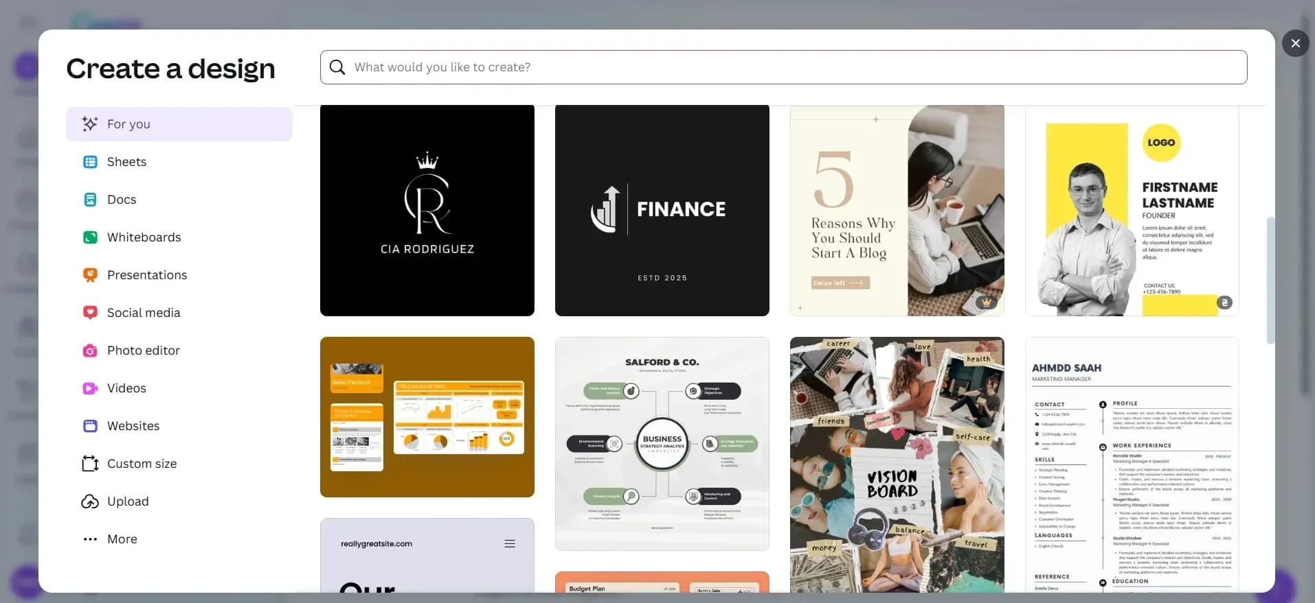 Canva helps create visual elements that support quick decision-making in business communications