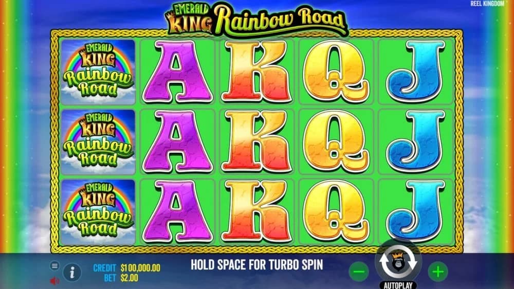 Emerald King Rainbow Road slot by Pragmatic Play, lucky clover theme with board-game bonus