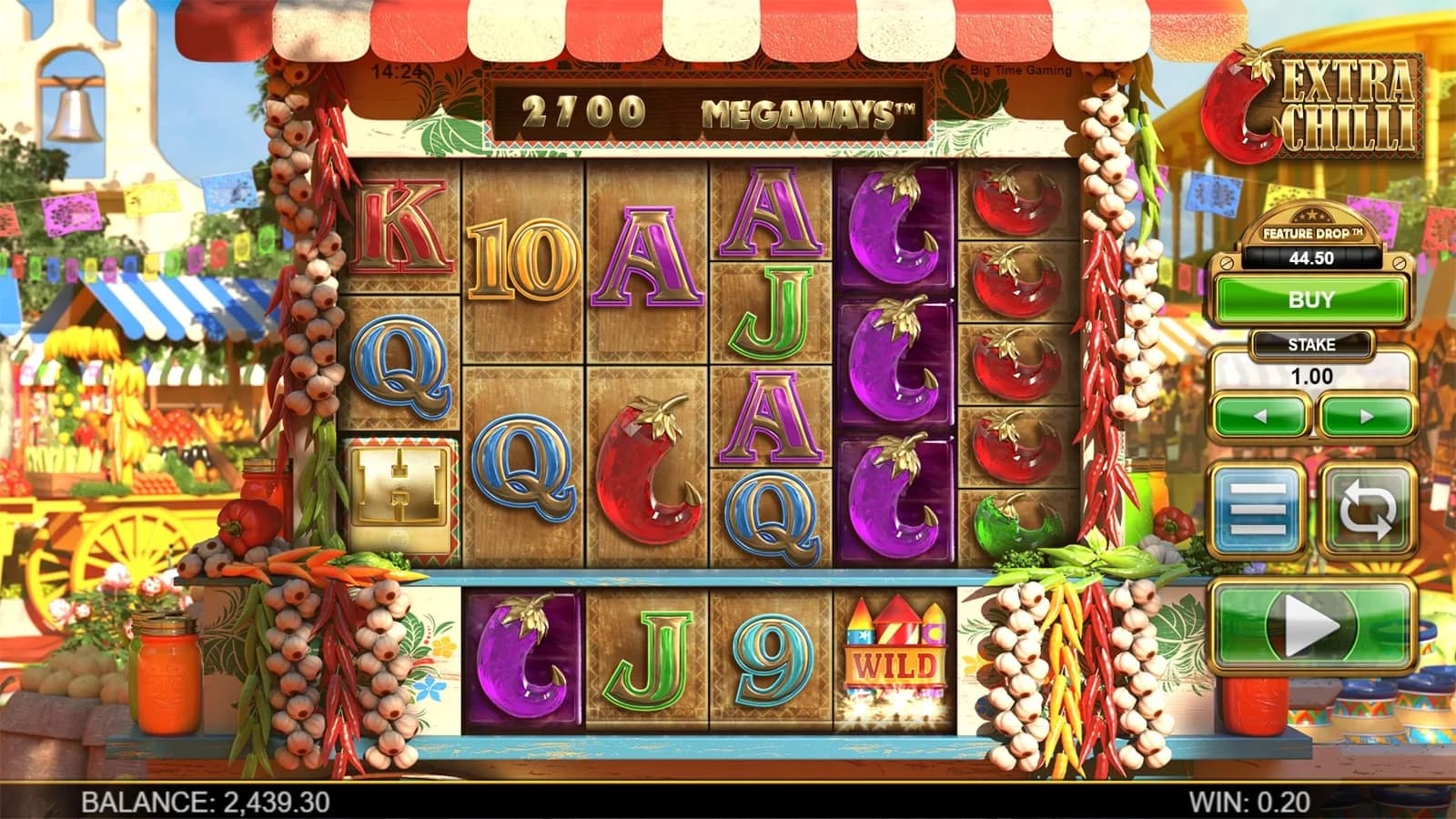 Extra Chilli Megaways slot by Big Time Gaming, spicy pepper theme with stacked wilds
