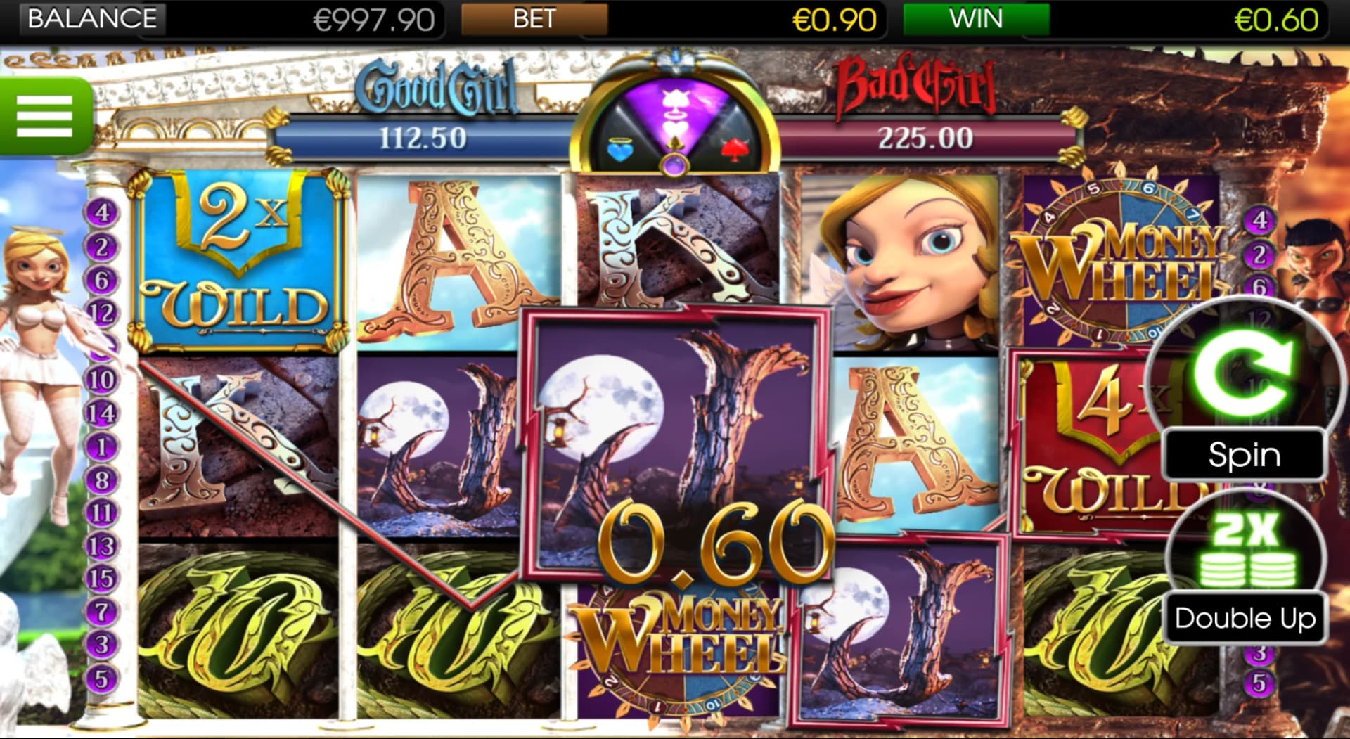 Good Girl Bad Girl slot by BetSoft, dual-personality theme, low volatility slot 2026