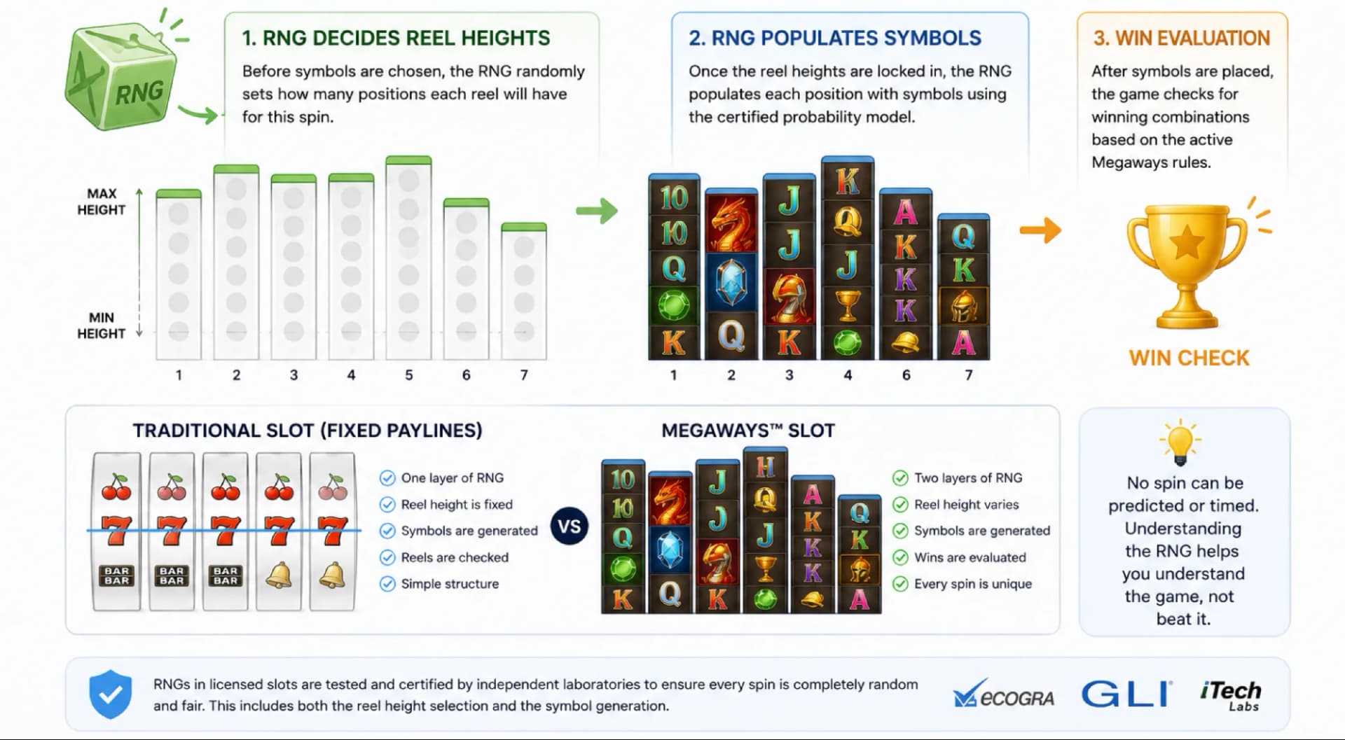 How RNG works in Megaways slots with dynamic reel heights explained