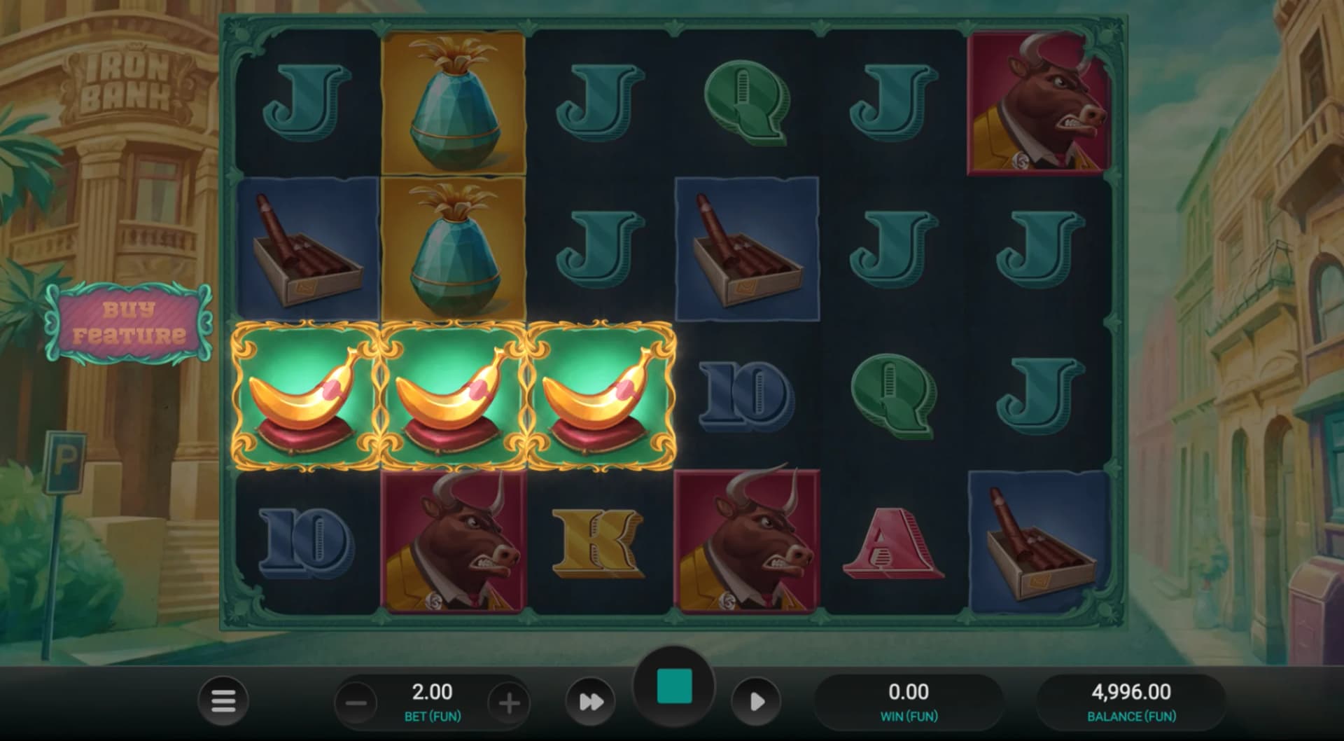Iron Bank slot by Relax Gaming, Cuban heist theme, high volatility slot 2026