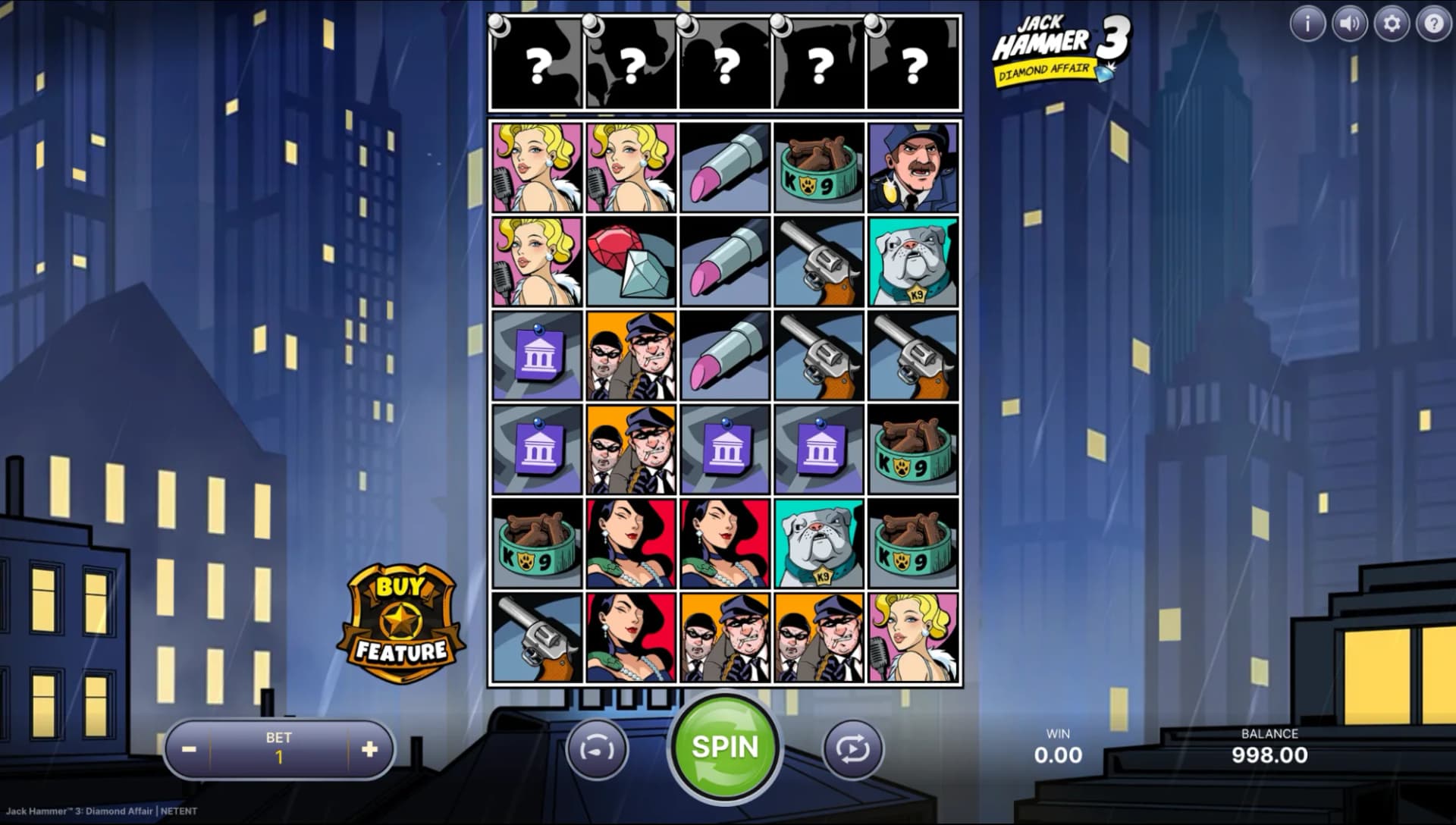 Jack Hammer 3 slot by NetEnt – pay anywhere detective themed slot