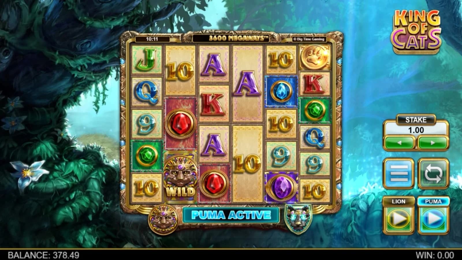 King of Cats Megaways slot by Big Time Gaming, dual big-cat theme with player-selected modes