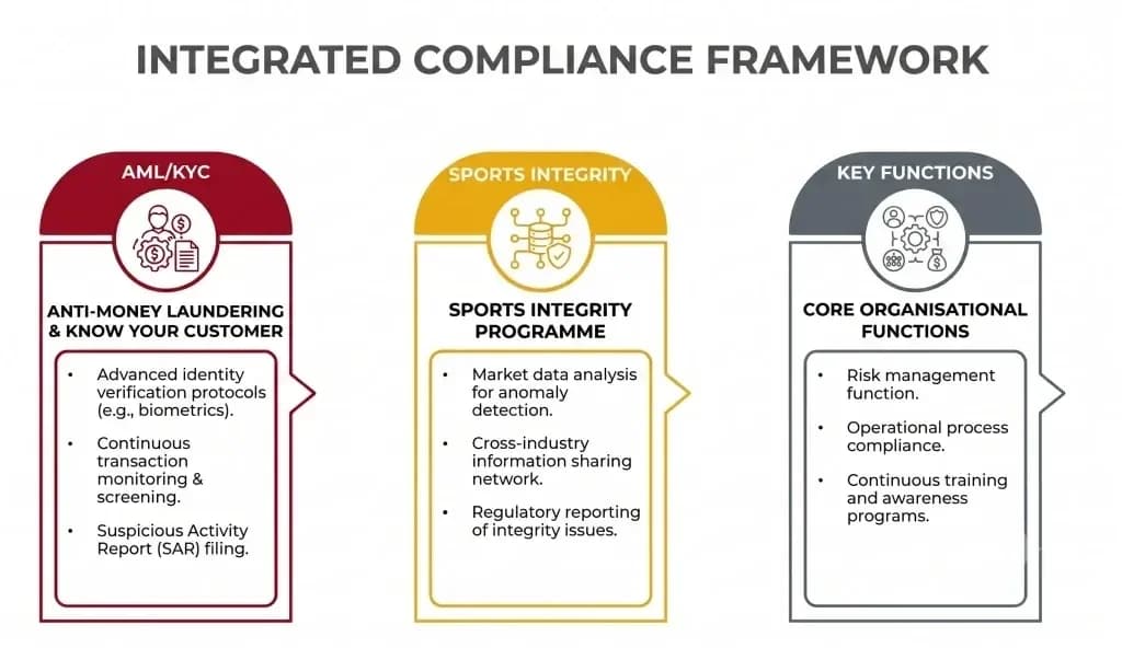 Malta's three-pillar compliance framework integrates AML/KYC, sports integrity, and operational requirements