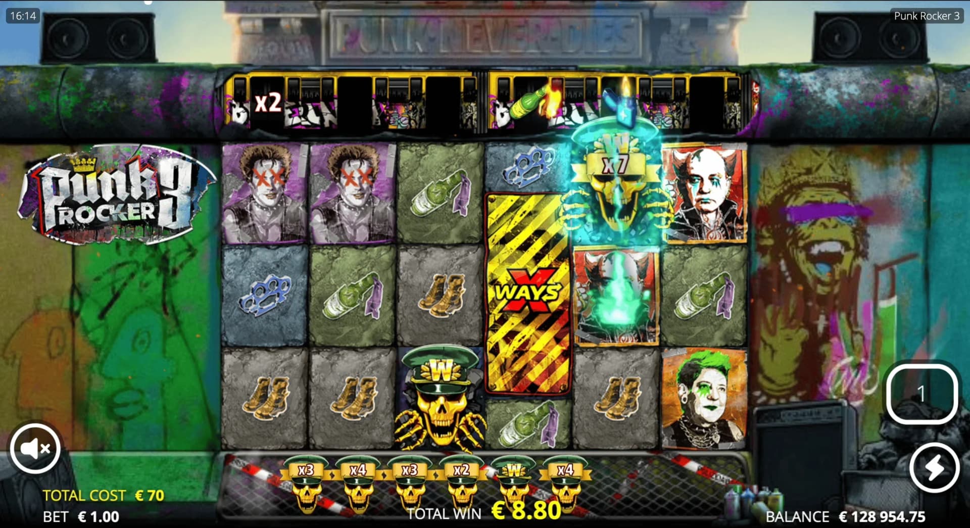 Mauerfall Spins bonus feature statistics showing spin counts and requirements