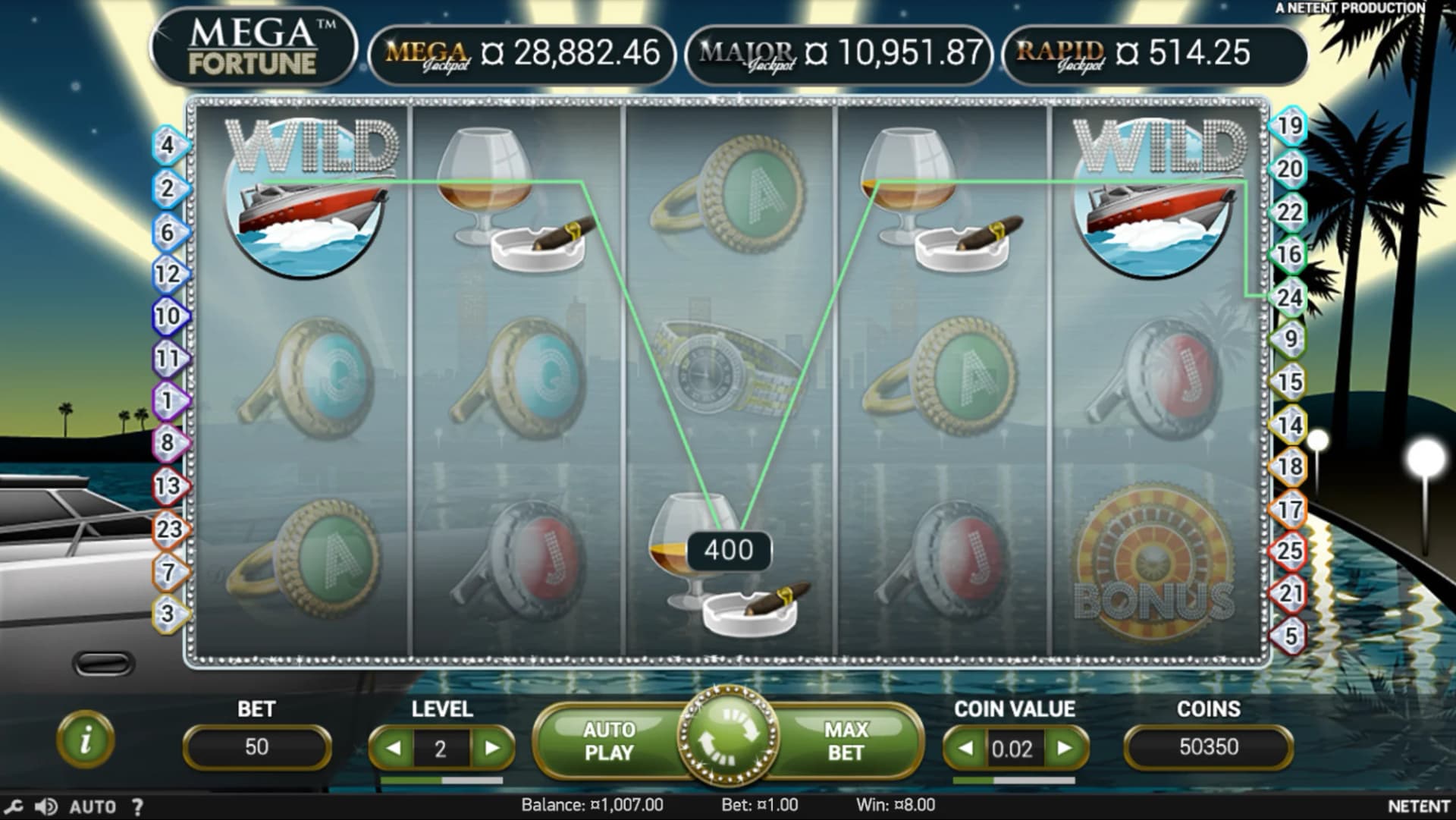 Mega Fortune slot by NetEnt, luxury lifestyle theme, low volatility slot 2026