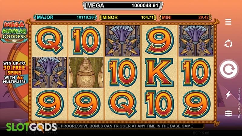 Mega Moolah slot by Microgaming, safari theme with four-tier progressive jackpot wheel