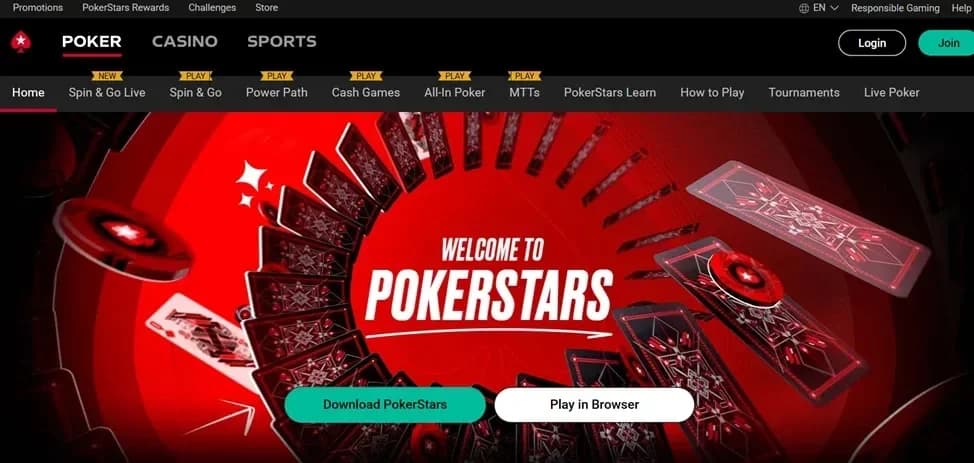 Online casino interface displaying game selection and navigation elements