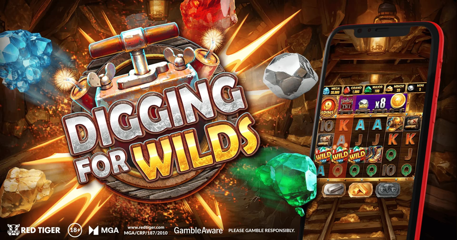 Red Tiger Launches Mining-Themed Digging For Wilds Slot