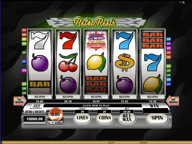 Retro Reels Extreme Heat by Microgaming – classic slot with 97.5% RTP and reel respin feature