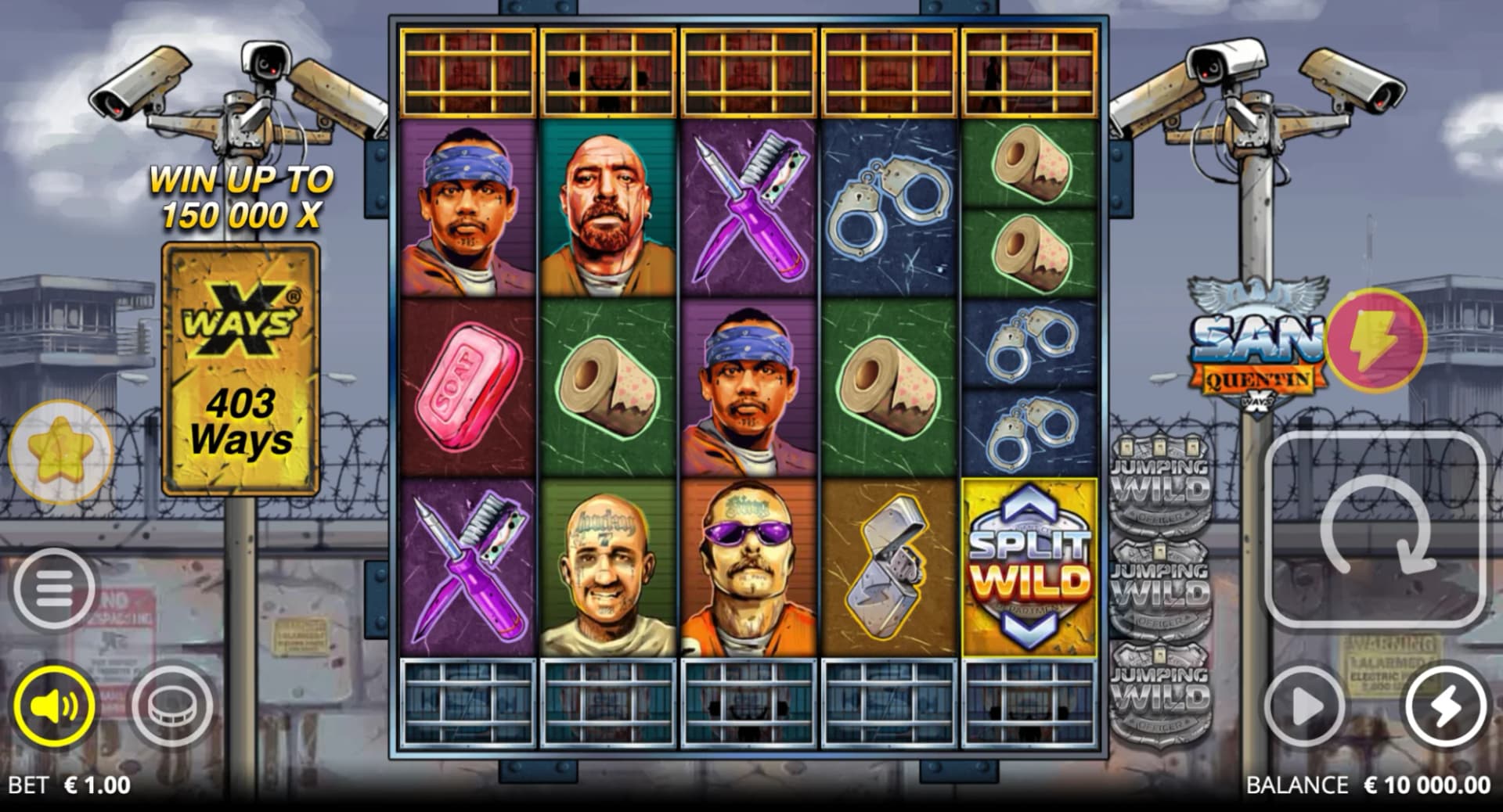 San Quentin Manhunt slot by Nolimit City – scatter pays slot with expanding grid