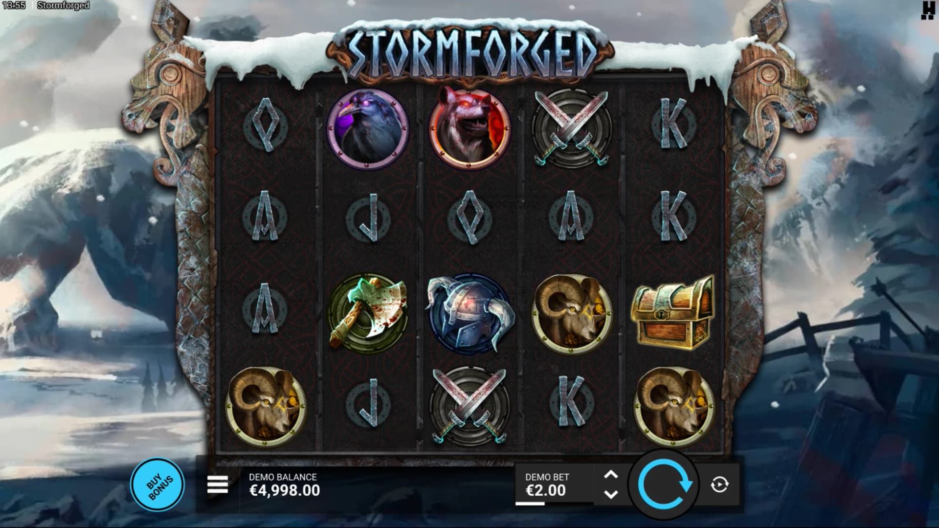 Stormforged slot by Hacksaw Gaming, Norse mythology theme, high volatility slot 2026