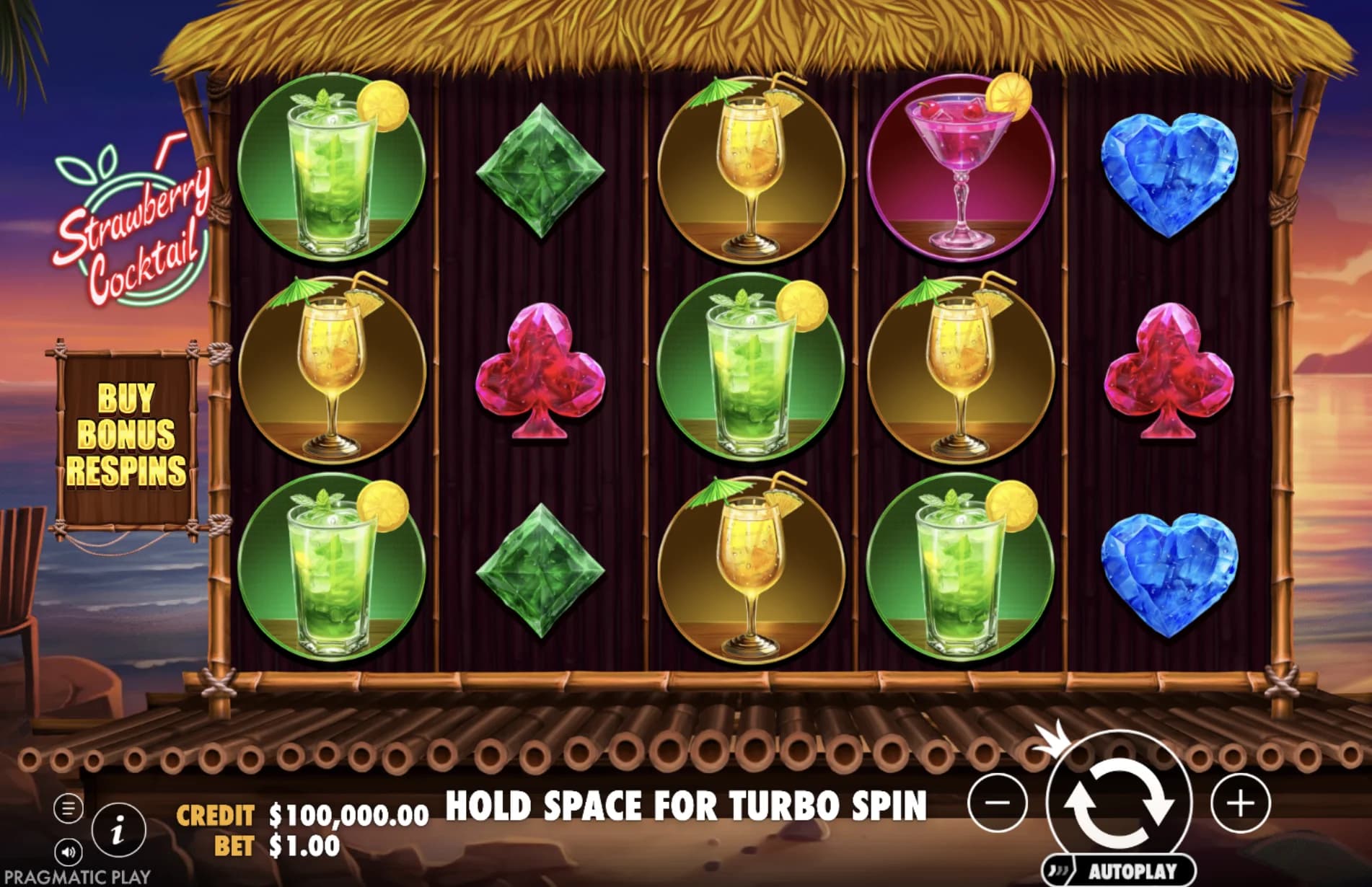 Strawberry Cocktail slot by Pragmatic Play, tropical cocktail bar theme, summer slot 2026