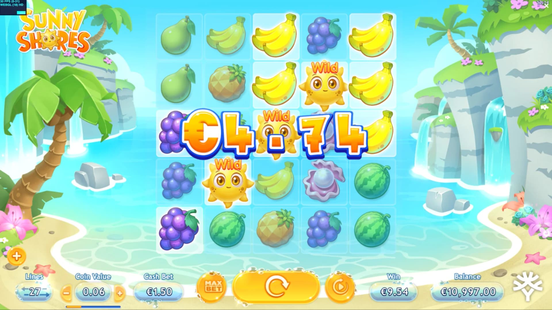 Sunny Shores slot by Yggdrasil, coastal summer theme, low volatility slot 2026