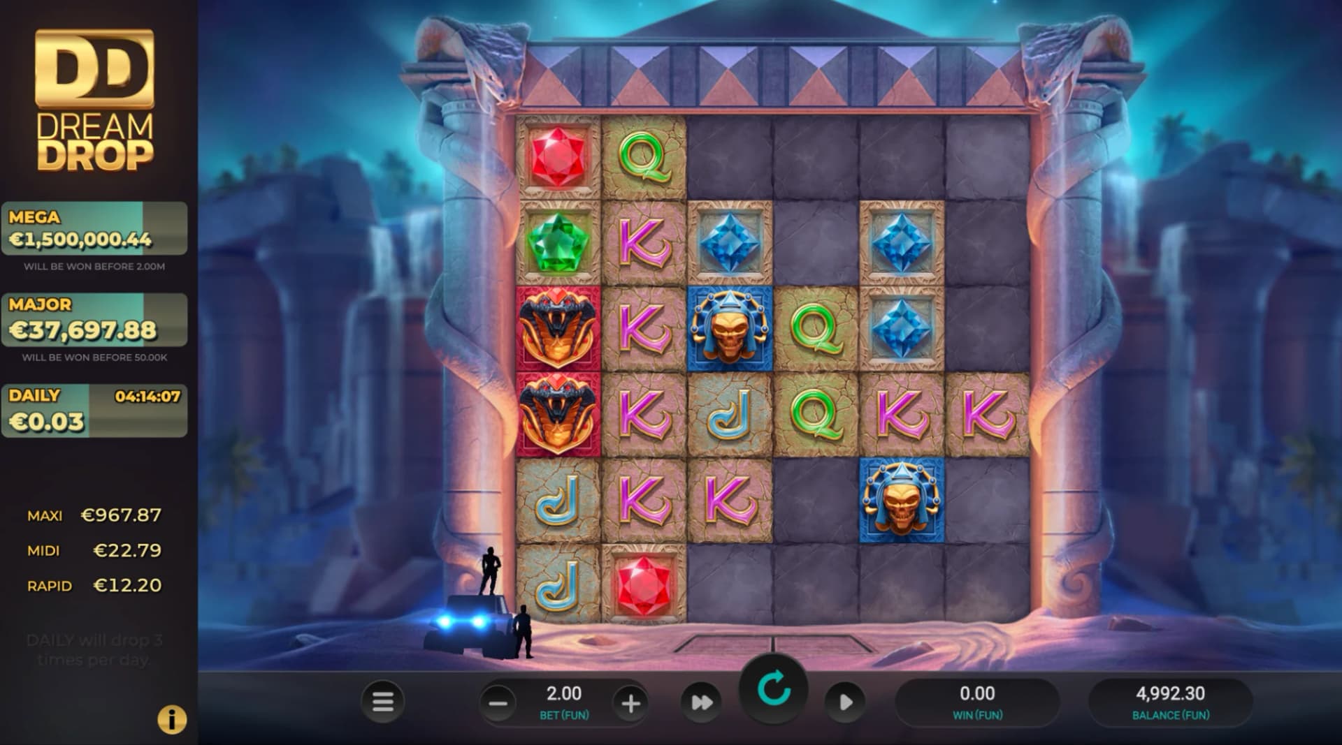 Temple Tumble 2 Dream Drop slot by Relax Gaming, adventure theme with five-tier jackpot system