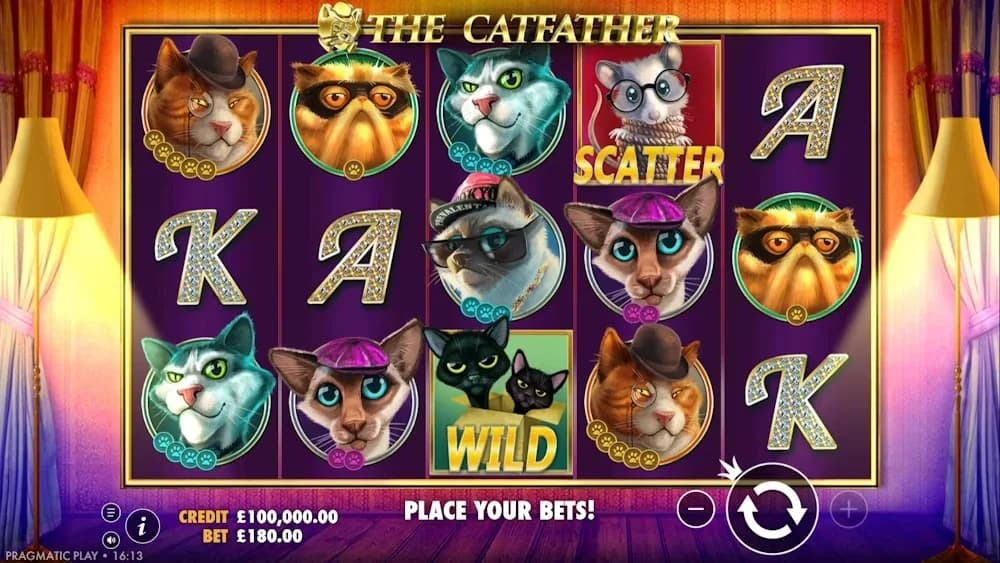 The Catfather slot by Pragmatic Play, mafia-themed classic slot with the highest RTP in the catalog