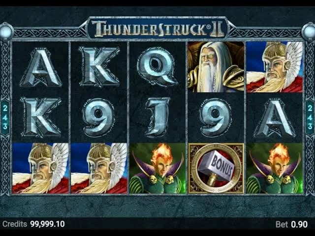 Thunderstruck II slot by Microgaming, Norse god theme, low stake slot 2026