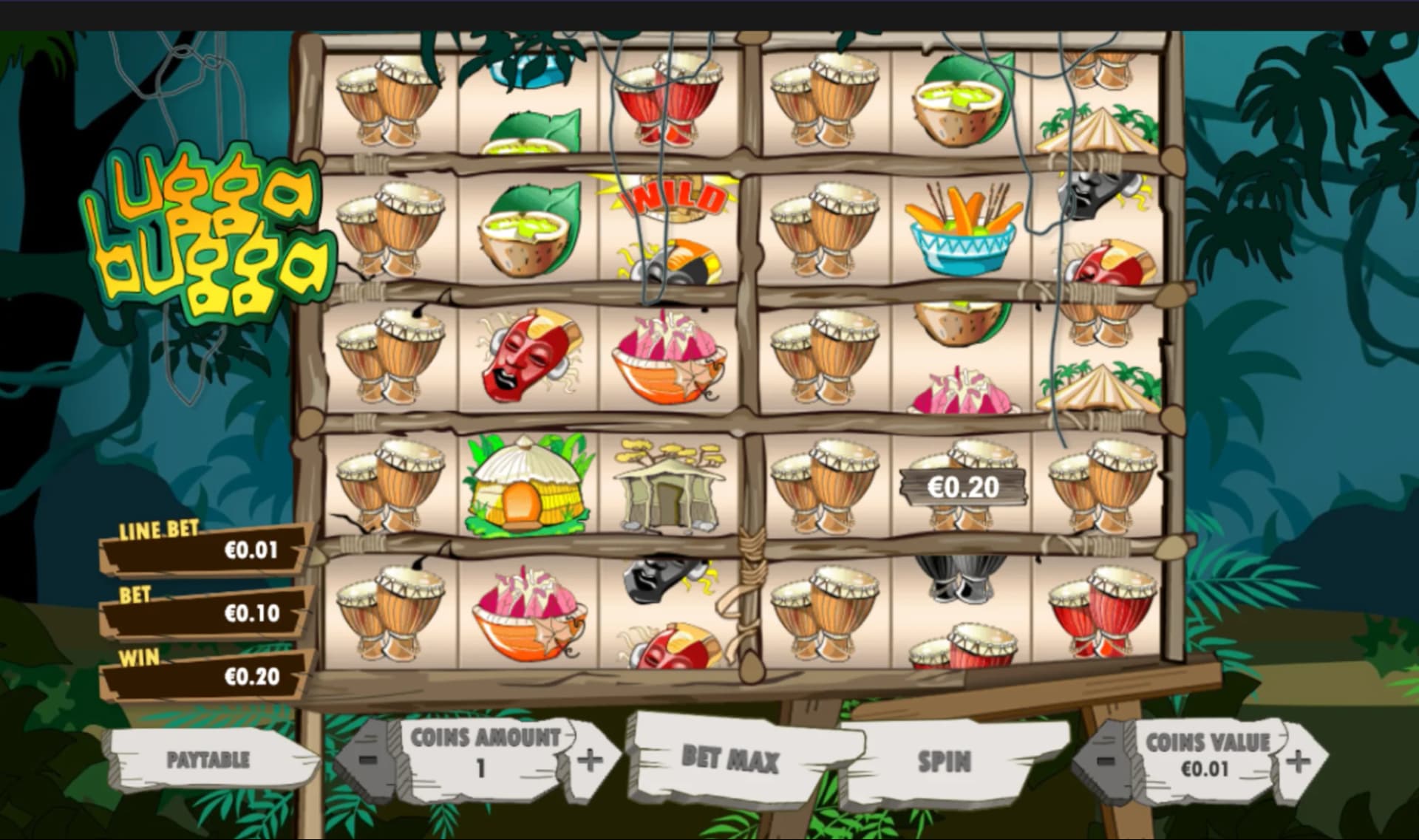 Ugga Bugga by Playtech – classic high RTP slot with a fixed 99.07% Return to Player