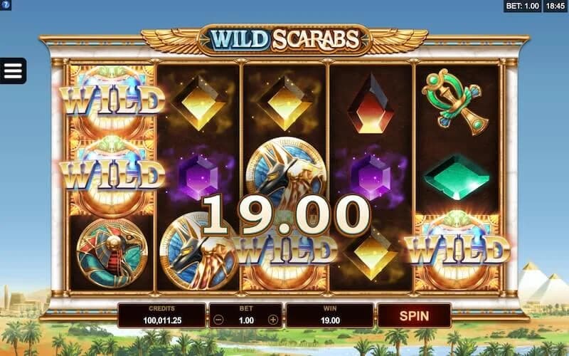 Wild Scarabs slot by Games Global, Egyptian scarab theme, low volatility slot 2026