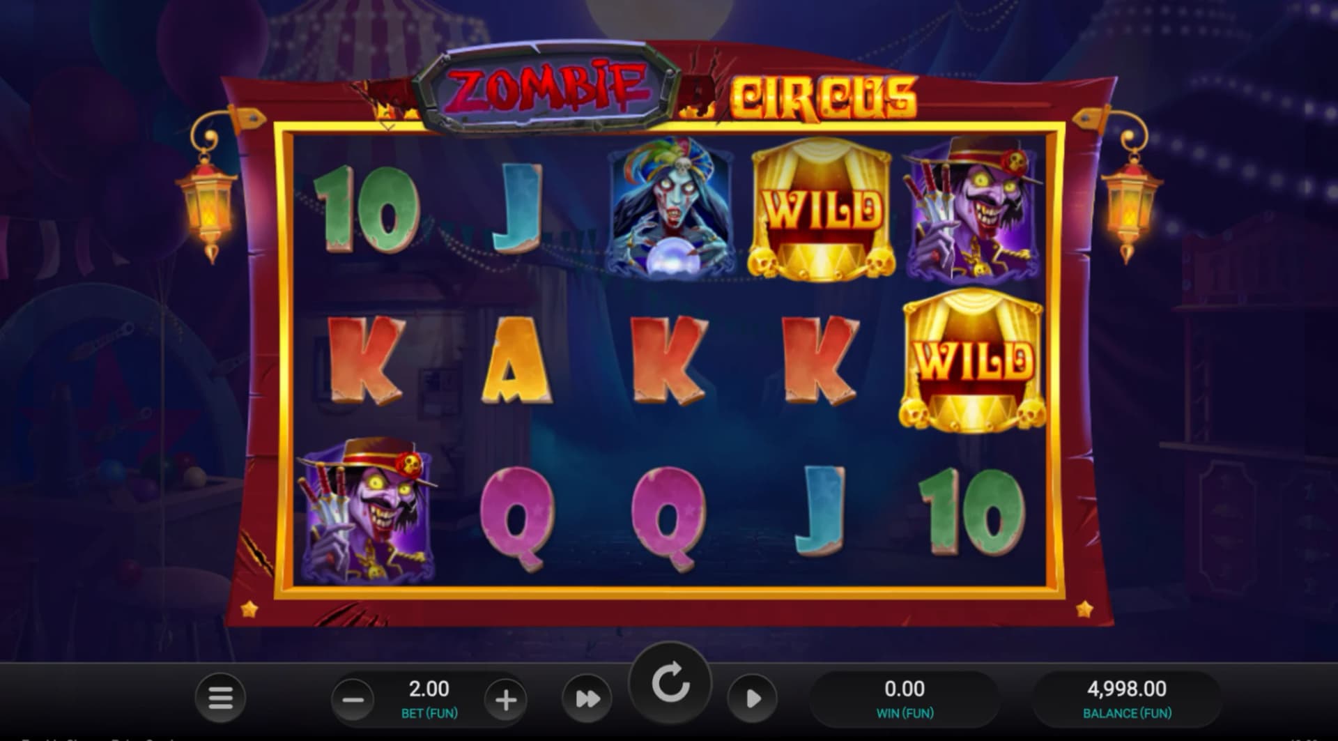 Zombie Circus slot by Relax Gaming, zombie circus theme, horror slot 2026