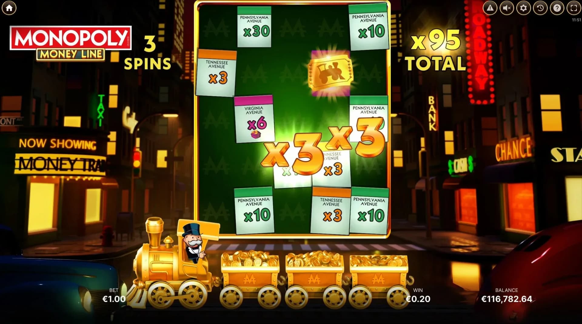 Bet multiplier options ranging from 2x wilds chase to 300x premium features