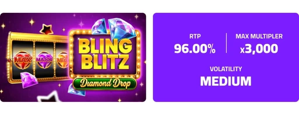 Bling Blitz Diamond Drop featuring three visible lines and streamlined gameplay