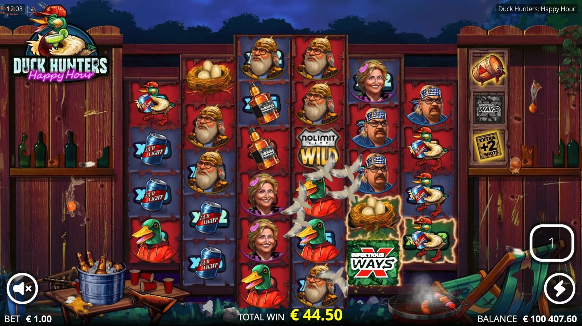 Game statistics showing maximum 8,192x position multiplier and 3x3 bomb pattern