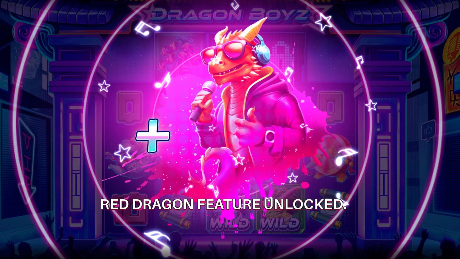 Level 1 Show Preparation with Dragon Wild symbols and locked top positions