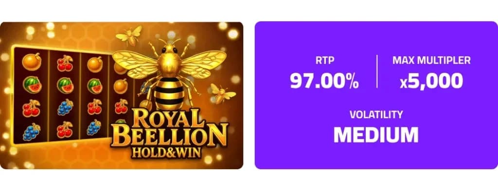 Luxury honeybee-themed slot with golden reels and four prize tiers