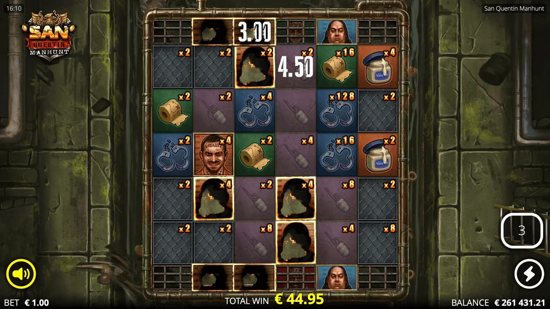 Man Hunt Spins bonus round with enhanced 512x multiplier