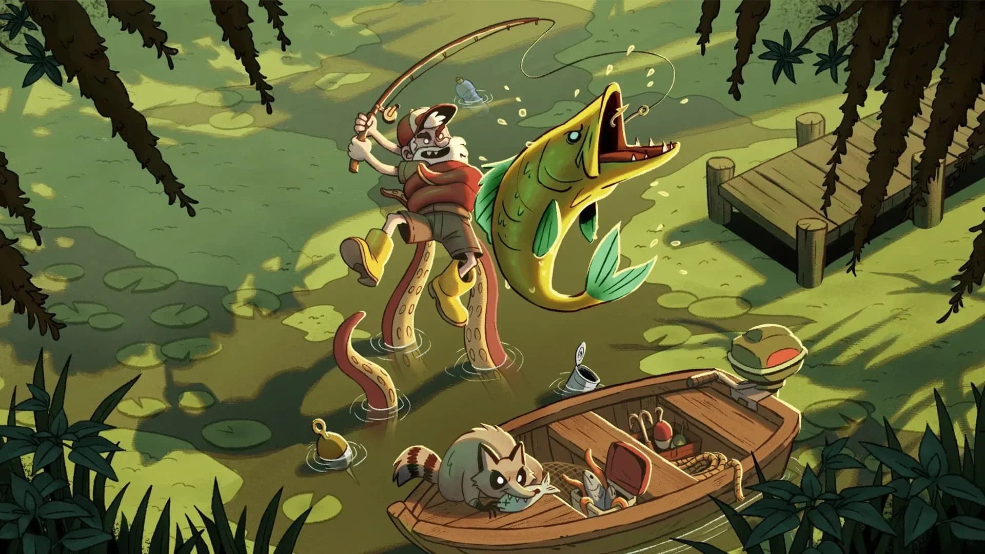 Mysterious tentacles emerge from bubbling waters in Randy's dangerous fishing adventure