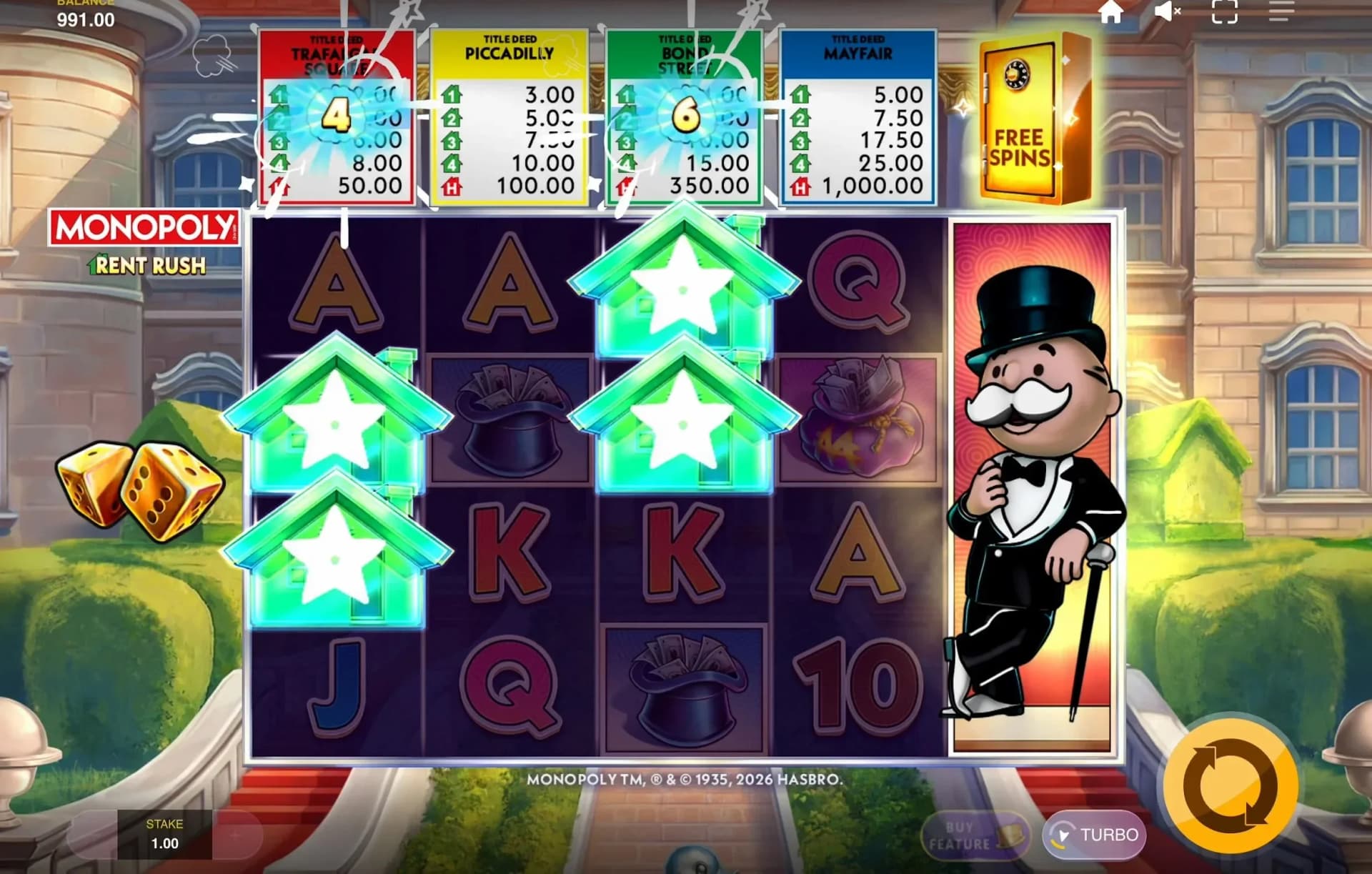 Property multiplier progression: Piccadilly 3x-10x, Bond Street 4x-15x, Mayfair 5x-25x.