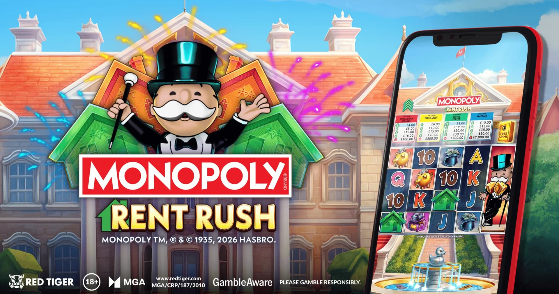 Red Tiger Launches MONOPOLY Rent Rush With 17,497x Max Win