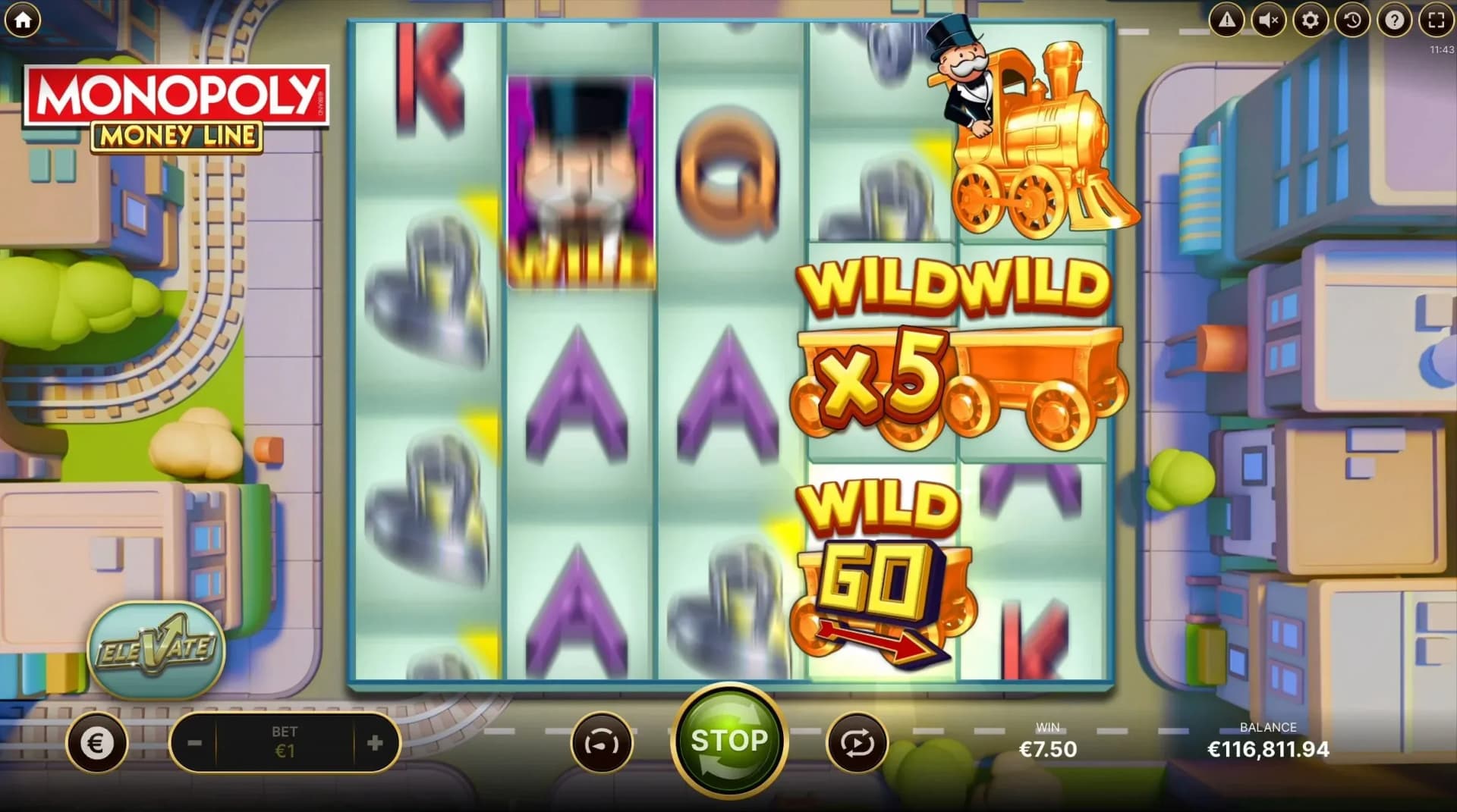 Train carriages deliver symbol types including wilds, multipliers, and scatter symbols