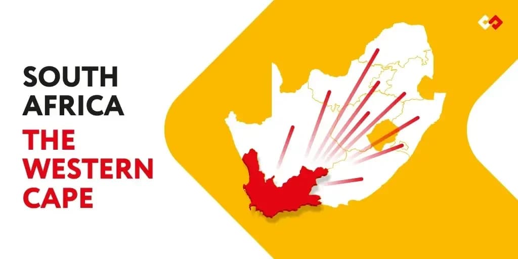 Western Cape province highlighted showing universal gambling license jurisdiction