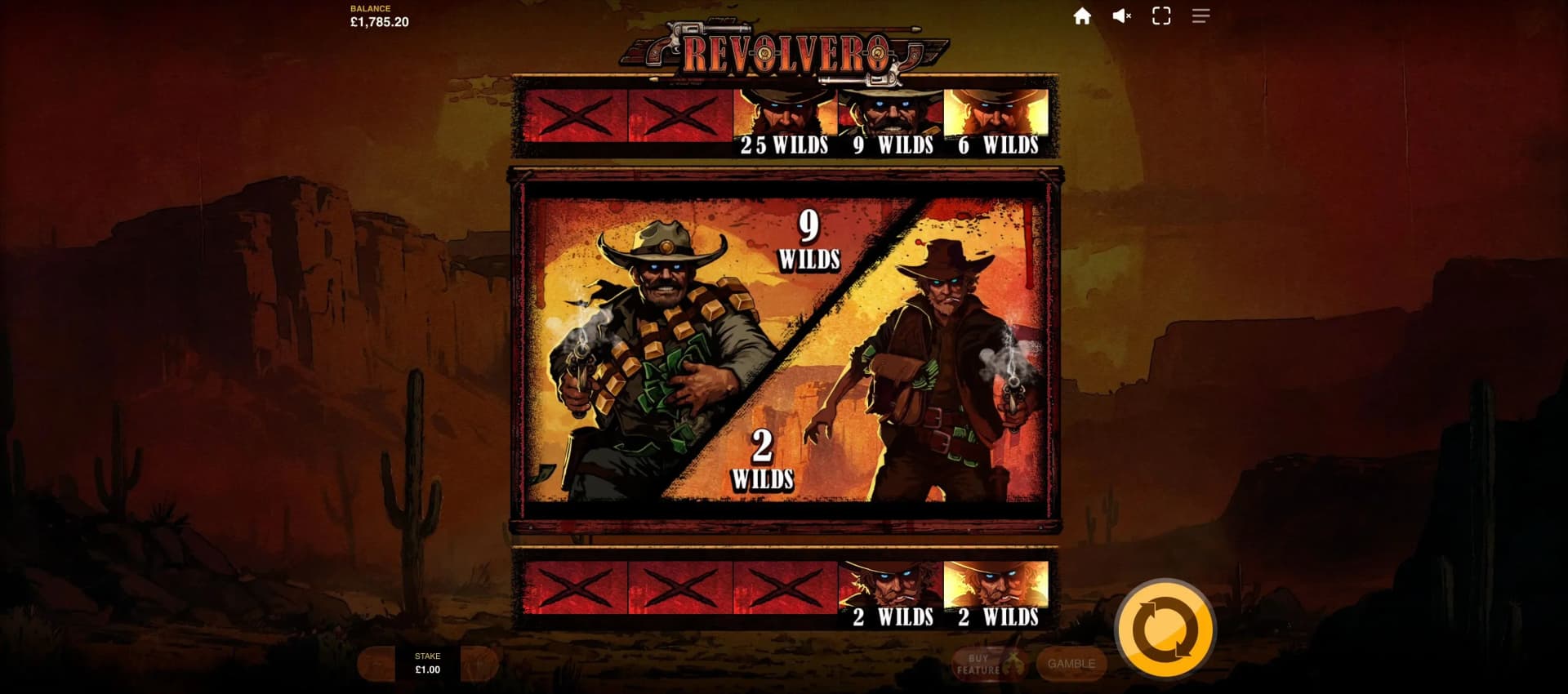 Wild symbols dropping onto reels during Showdown with multiplier stacking mechanics